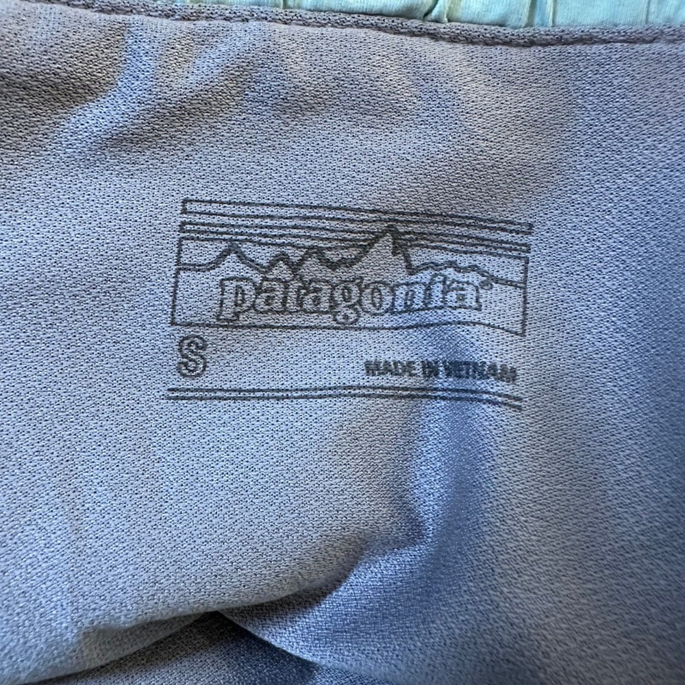 Patagonia Nine Trails Shorts Womens Small Grey Geometric Triangle Print 57622 - Picture 6 of 9